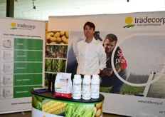 Boris Berkhout van Tradecorp. Zij zijn gespecialiseerd in plantenvoeding en bio stimulanten. Ook produceren zij veel private label voor bedrijven.